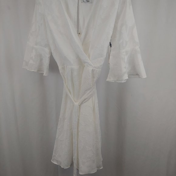 Kensie - Womens Bell Sleeve Burnout Wrap Dress - Picture 8 of 8